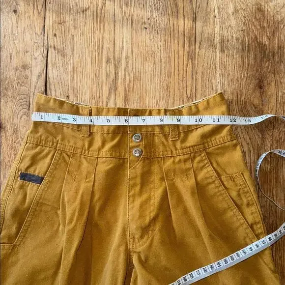 80s E.P.D COTLER Mustard Brown Pleated Pants Size 10R - Picture 3 of 9